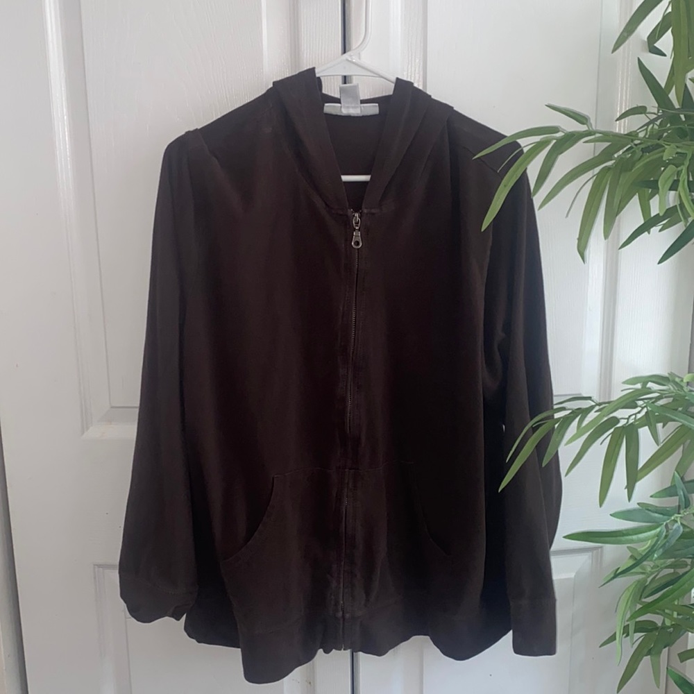 Brown vintage zip up hoodie